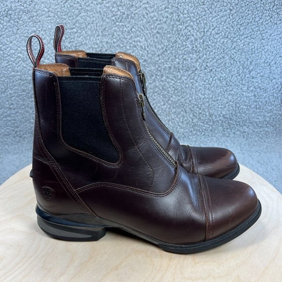 Ariat Shoes - Ariat Ladies Devon Nitro Womens Size 9.5 Zip Front Paddock Boots Waxed Chocolate